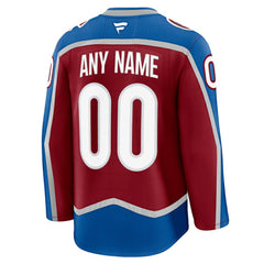 NHL Colorado Avalanche Fanatics Home Premium Custom Jersey - Burgundy