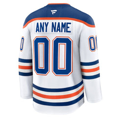 NHL Edmonton Oilers Fanatics Away Premium Custom Jersey - White