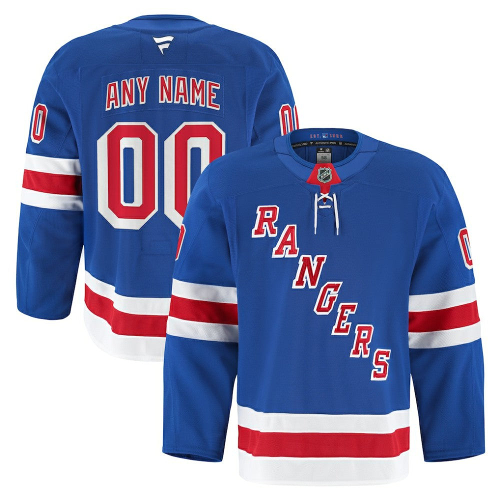 NHL New York Rangers Fanatics Home Authentic Pro Custom Jersey - Royal