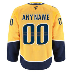 NHL,Custom Nashville Predators Fanatics Home Authentic Pro Custom Jersey - Gold