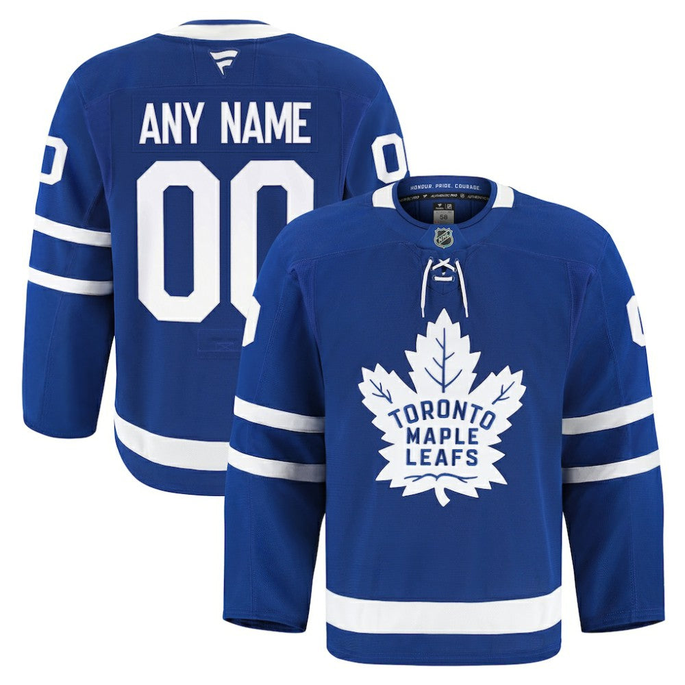 NHL Toronto Maple Leafs Fanatics Home Authentic Pro Custom Jersey - Blue