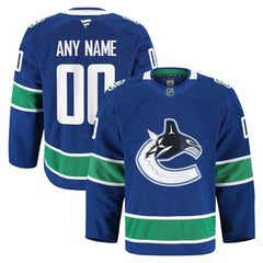 NHL Vancouver Canucks Fanatics Home Authentic Pro Custom Jersey - Blue