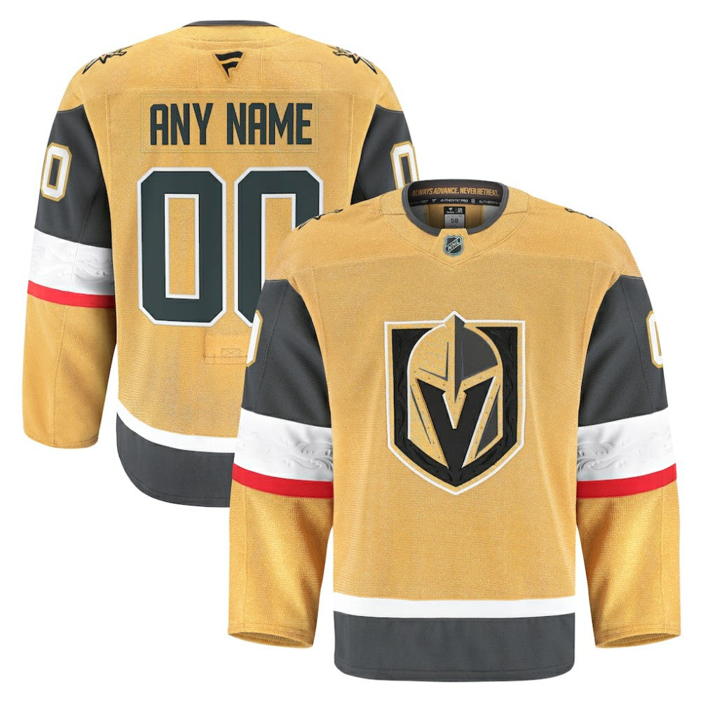 NHL Vegas Golden Knights Fanatics Home Authentic Pro Custom Jersey - Gold