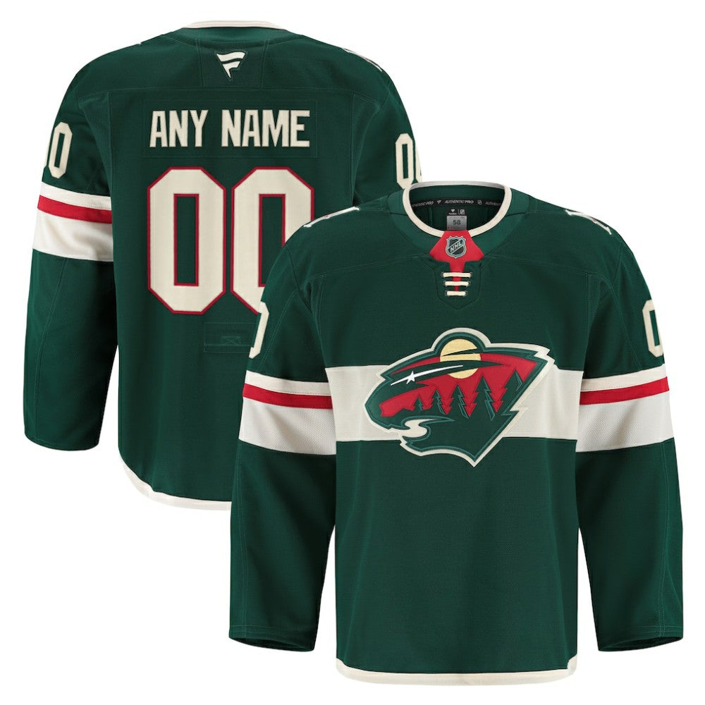 NHL Minnesota Wild Fanatics Home Authentic Pro Custom Jersey - Green