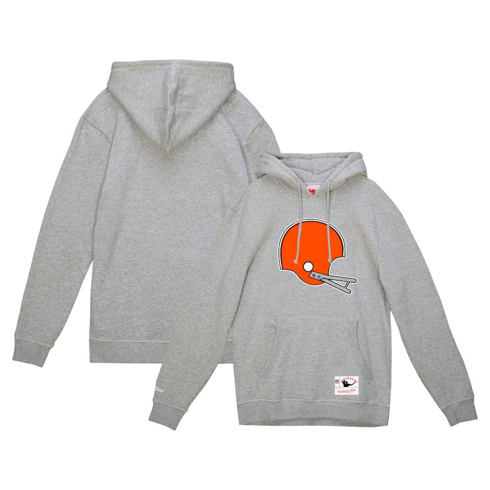Cleveland Browns Helmet Logo Vintage Pullover Hoodie Heather Gray