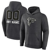 Atlanta Falcons Personalized Name & Number Monochrome Pullover Hoodie Charcoal