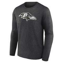 Baltimore Ravens Personalized Name & Number Monochrome Long Sleeve T-Shirt Charcoal
