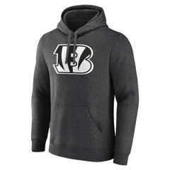 Cincinnati Bengals Personalized Name & Number Monochrome Pullover Hoodie Charcoal
