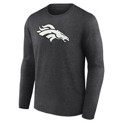 Denver Broncos Personalized Name & Number Monochrome Long Sleeve T-Shirt Charcoal