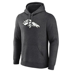Denver Broncos Personalized Name & Number Monochrome Pullover Hoodie Charcoal
