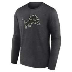 Detroit Lions Personalized Name & Number Monochrome Long Sleeve T-Shirt Charcoal