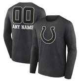 Indianapolis Colts Personalized Name & Number Monochrome Long Sleeve T-Shirt Charcoal