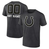 Indianapolis Colts Personalized Name & Number Monochrome T-Shirt Charcoal