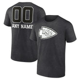 Kansas City Chiefs Personalized Name & Number Monochrome T-Shirt Charcoal
