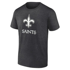 New Orleans Saints Personalized Name & Number Monochrome T-Shirt Charcoal