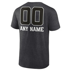 New Orleans Saints Personalized Name & Number Monochrome T-Shirt Charcoal