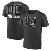 New York Giants Personalized Name & Number Monochrome T-Shirt Charcoal