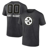Pittsburgh Steelers Personalized Name & Number Monochrome T-Shirt Charcoal