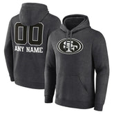 San Francisco 49ers Personalized Name & Number Monochrome Pullover Hoodie Charcoal