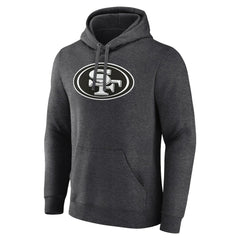 San Francisco 49ers Personalized Name & Number Monochrome Pullover Hoodie Charcoal