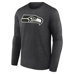 Seattle Seahawks Personalized Name & Number Monochrome Long Sleeve T-Shirt Charcoal