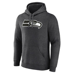Seattle Seahawks Personalized Name & Number Monochrome Pullover Hoodie Charcoal