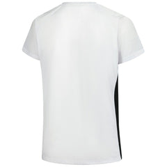 Cincinnati Bengals Women's Plus Size Glitter Lace-Up V- Neck T-Shirt White
