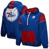 Philadelphia 76ers Unisex Hardwood Classics Team OG 3.0 Anorak Half-Zip Windbreaker Jacket Royal