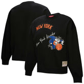 New York Knicks Women's Hardwood Classics Home Team Pullover Sweatshirt Black
