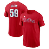 Jhoan Duran Philadelphia Phillies Nike Fuse Name & Number T-Shirt - Red T-shirts