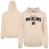 Miami Marlins Levelwear Podium Team Arch Pullover Hoodie - Khaki Hoodies