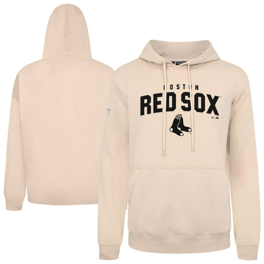 Boston Red Sox Levelwear Podium Team Arch Pullover Hoodie - Khaki Hoodies
