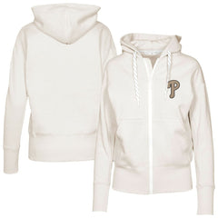 Philadelphia Phillies Levelwear Women's Gardinia Full-Zip Hoodie - Khaki Hoodies