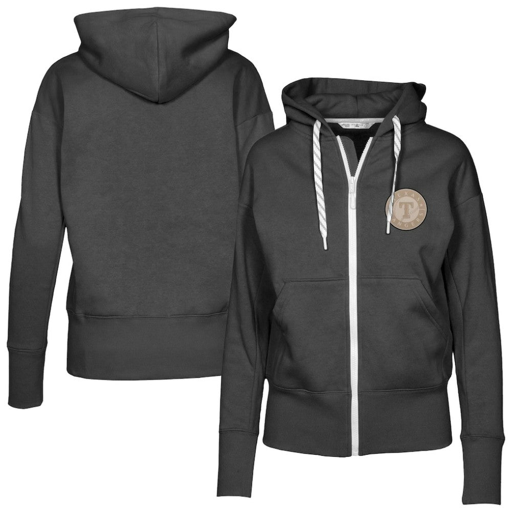 Texas Rangers Levelwear Women's Gardinia Full-Zip Hoodie - Black Hoodies