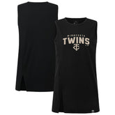 Minnesota Twins Levelwear Women's Influx Team Arch Tank Top - Black Tanks