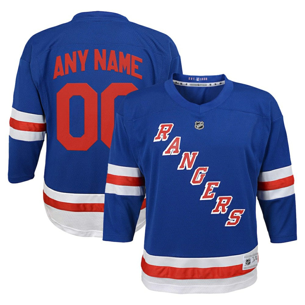 NHL New York Rangers Youth Replica Custom Jersey - Blue