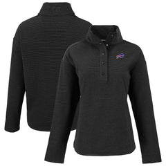 Buffalo Bills Cutter & Buck Women's Hunts Point Eco Half-Snap Sweatshirt Black