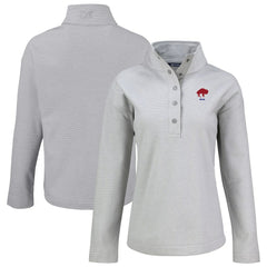 Buffalo Bills Cutter & Buck Women's Hunts Point Eco Half-Snap Sweatshirt Gray