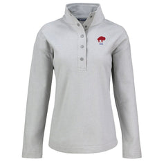 Buffalo Bills Cutter & Buck Women's Hunts Point Eco Half-Snap Sweatshirt Gray