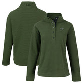 Carolina Panthers Cutter & Buck Women's Hunts Point Eco Half-Snap Sweatshirt Green