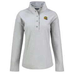 Green Bay Packers Cutter & Buck Women's Hunts Point Eco Half-Snap Sweatshirt Gray