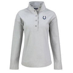 Indianapolis Colts Cutter & Buck Women's Hunts Point Eco Half-Snap Sweatshirt Gray