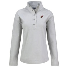 Arizona Cardinals Cutter & Buck Women's Hunts Point Eco Half-Snap Sweatshirt Gray