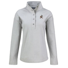 Cleveland Browns Cutter & Buck Women's Hunts Point Eco Half-Snap Sweatshirt Gray