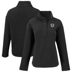 Las Vegas Raiders Cutter & Buck Women's Hunts Point Eco Half-Snap Sweatshirt Black