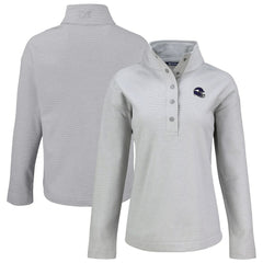 Minnesota Vikings Cutter & Buck Women's Hunts Point Eco Half-Snap Sweatshirt Gray