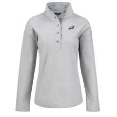 Philadelphia Eagles Cutter & Buck Women's Hunts Point Eco Half-Snap Sweatshirt Gray