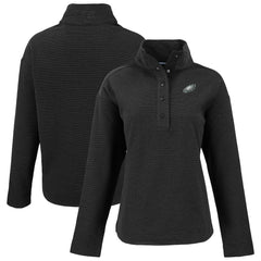 Philadelphia Eagles Cutter & Buck Women's Hunts Point Eco Half-Snap Sweatshirt Black