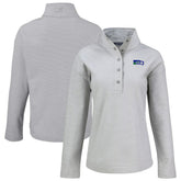 Seattle Seahawks Cutter & Buck Women's Hunts Point Eco Half-Snap Sweatshirt Gray
