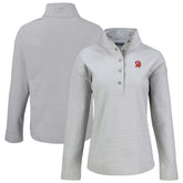 Tampa Bay Buccaneers Cutter & Buck Women's Hunts Point Eco Half-Snap Sweatshirt Gray